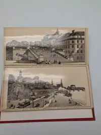 Antik Dresden Souvenir Leporello med Litografiske Prospekter