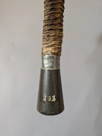Antique Fencing Foil with Circular Guard and Cord-Wrapped Grip Fra Hærens officersskole 