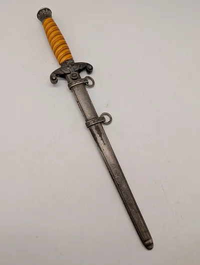 F.W. Höller Solingen tysk officersdolk fra hæren med skede, original 