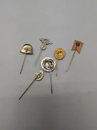 Samling af seks tyske militære nåle og emblemer EFTER 45 