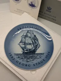Royal Copenhagen Danmarks Skibsplatte Nr. 1 Skoleskibet Georg Stage
