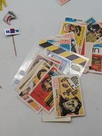 Vintage Collection of Advertising Lapel Pins and Spar Matchbox Labels