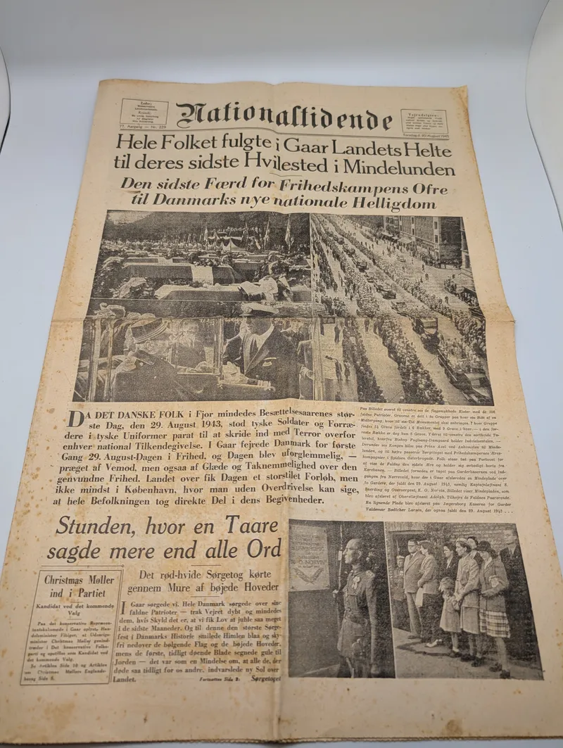Nationaltidende Avis, 30. August 1945 - Mindelunden Udgave