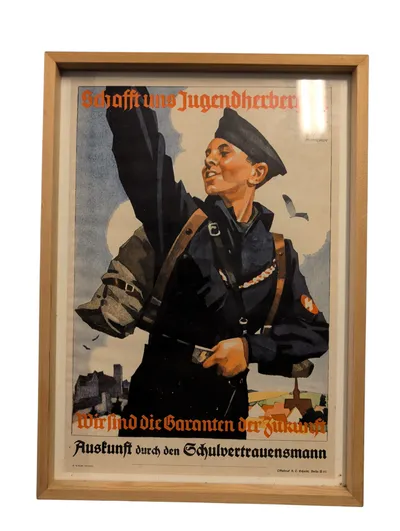 Tysk propaganda-plakat fra 1934, 'Schafft uns Jugendherbergen'