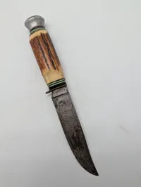 Vintage Mora Sweden Fixed Blade Knife with Stag Handle and Sheath