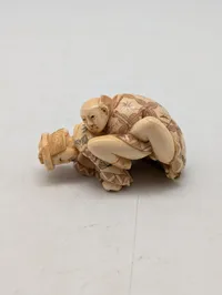 Antik JAPANESE HAND CARVED EROTIC NETSUKE FIGURES EDO / MEIJI PERIODE