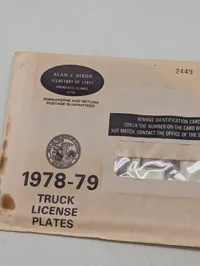 Illinois 1978-79 Lastbil Nummerplader i Original Konvolut