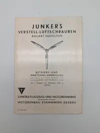 Junkers Verstell-Luftschrauben Bauart Hamilton 1940 Manual