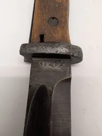 Tysk Mauser K98 Bajonet S84/98 med Trægreb og Serienummer 3465