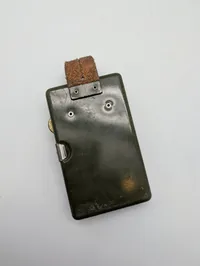 Vintage JEAB Sweden Military Style Pocket Flashlight with Leather Strap