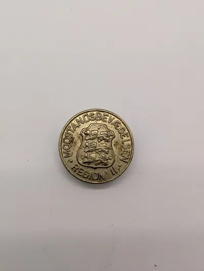 Danish WWII Resistance Movement Region II Brass Lapel Pin