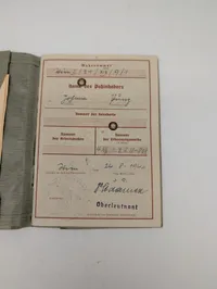 Tysk Wehrpass fra 2. Verdenskrig tilhørende Johann Prinz