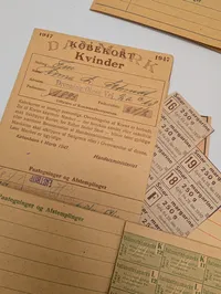 Vintage Danish WWII-Era and Post-War Ration Cards and Coupons