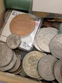 Mixed International Coin Collection in Vintage Cigar Box