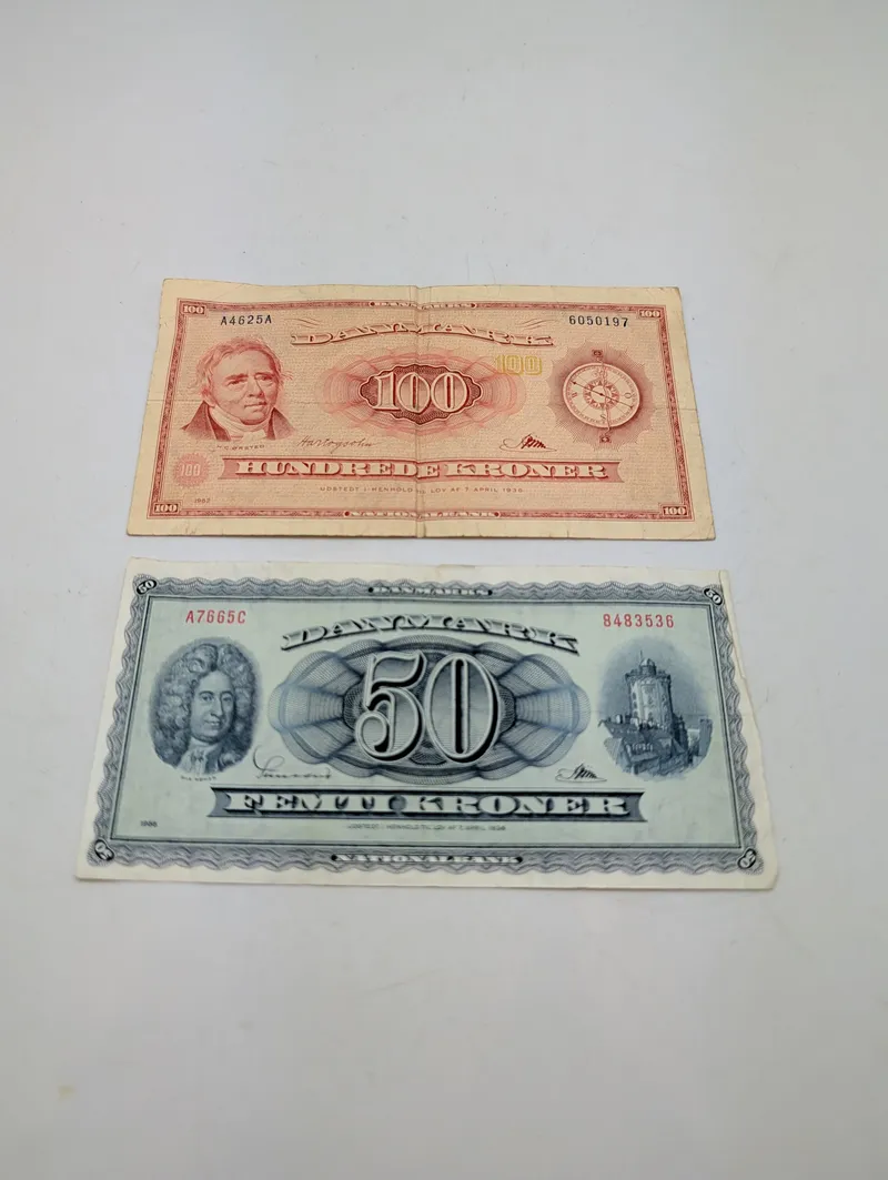 Danske pengesedler, 100 Kroner 1962 og 50 Kroner 1966