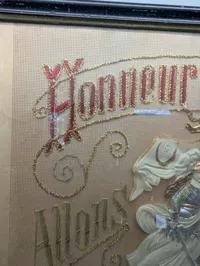 Fransk Militær Souvenirramme med Joan of Arc og Soldaterportræt