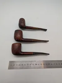 Samling af tre vintage tobakspiber, herunder Savoy og Black Prince