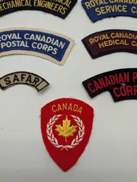 Collection of Nine Vintage Canadian Military Shoulder Title Patches