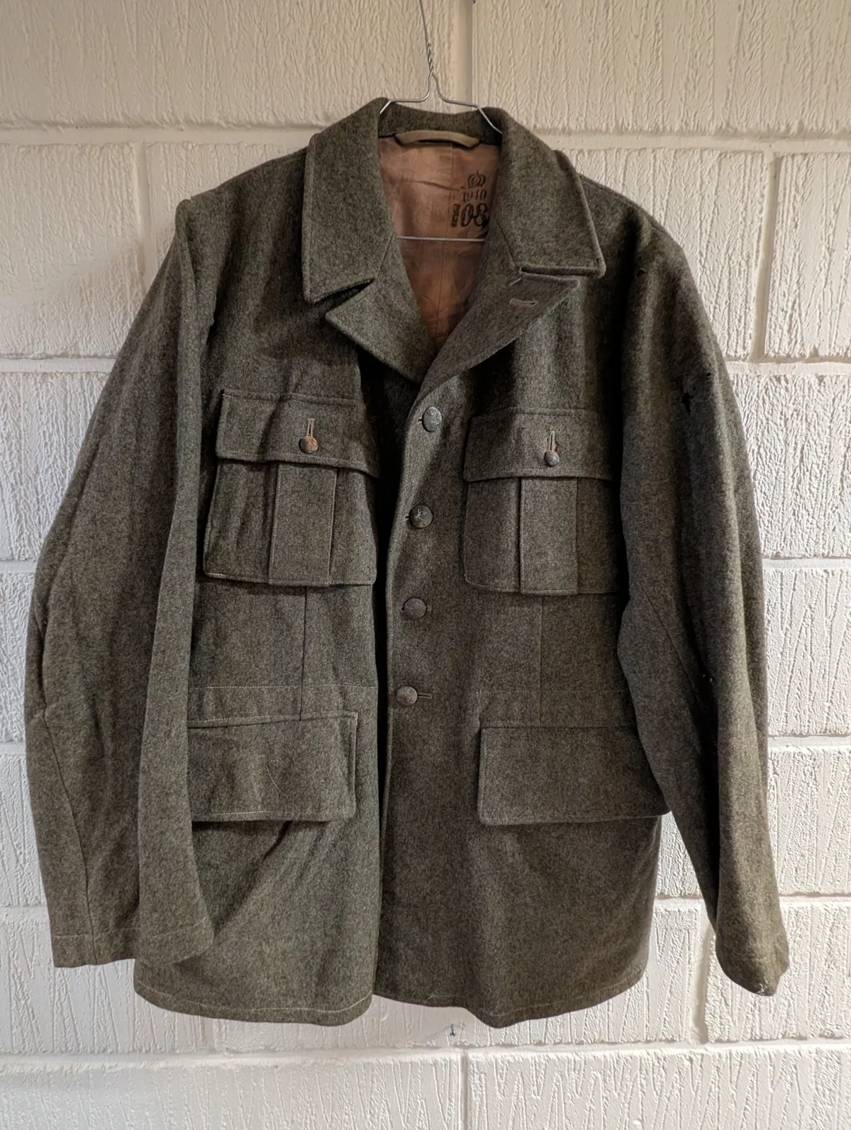 Svensk M/1939 Militær Uldjakke, dateret 1940