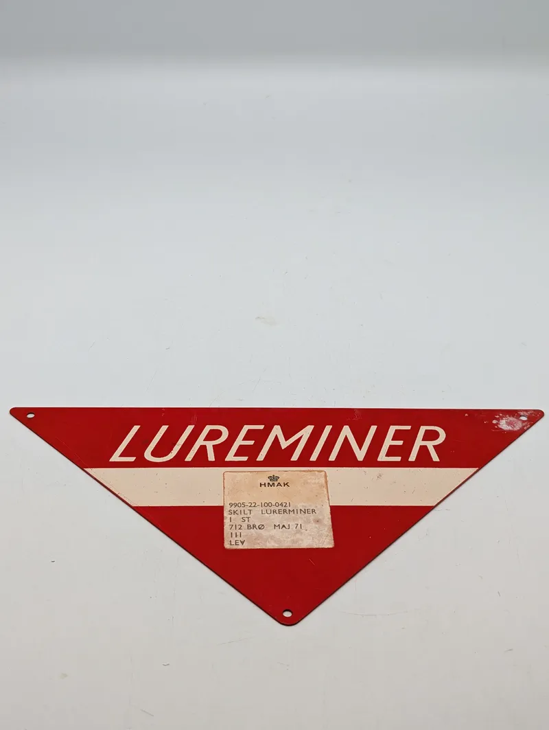 HMAK Dansk Militær Lureminer Advarselsskilt fra 1971, metal