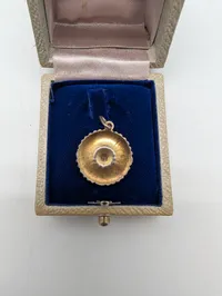 Anton Michelsen Sterling Silver and White Enamel Daisy Pendant