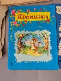 Samling af vintage danske glansbilledalbum og scrapbøger
