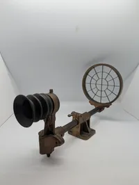 Vintage Brass Anti-Aircraft Ring Sight with Rubber Eyepiece