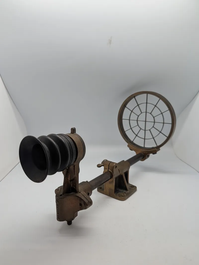 Vintage Brass Anti-Aircraft Ring Sight with Rubber Eyepiece