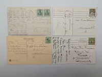 Set of Four Vintage European Postcards including Agnes Richardson Illustration