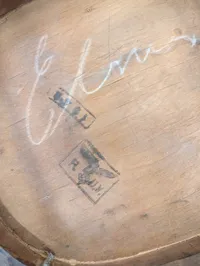 Tysk militærstol af træ med Luftwaffe . stempel