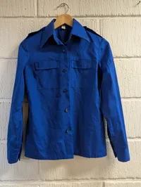 Vintage FDJ (Freie Deutsche Jugend) blå arbejdsjakke med broderet emblem Østtyskland DDR