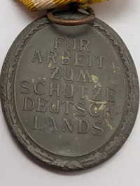 Tysk Westwall-medalje (Deutsches Schutzwall-Ehrenzeichen) med bånd