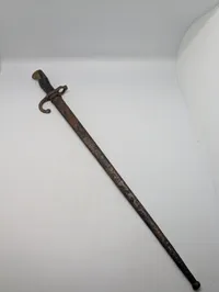 Fransk Model 1874 bajonet med Metalskede