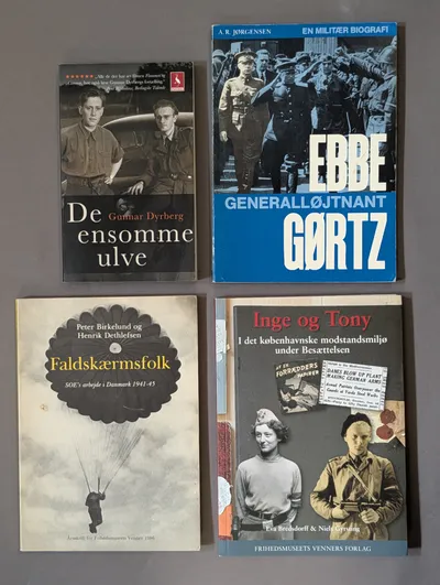 Collection of Four Danish World War II Resistance and Military History Books