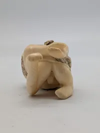 Antik JAPANESE HAND CARVED EROTIC NETSUKE FIGURES EDO / MEIJI PERIODE 
