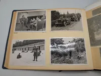 To vintage fotoalbum i læder og tekstil Soldat før under og efter krigen DK 
