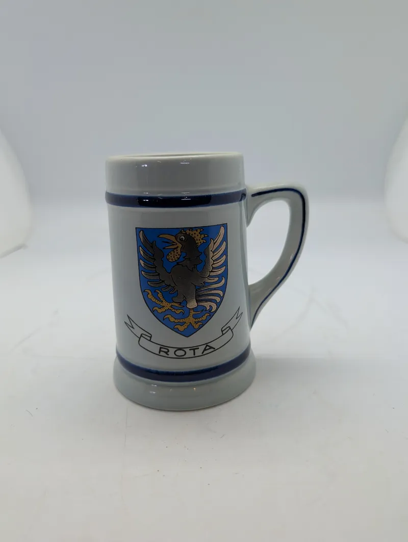 German Ceramic Beer Stein with Rota Coat of Arms