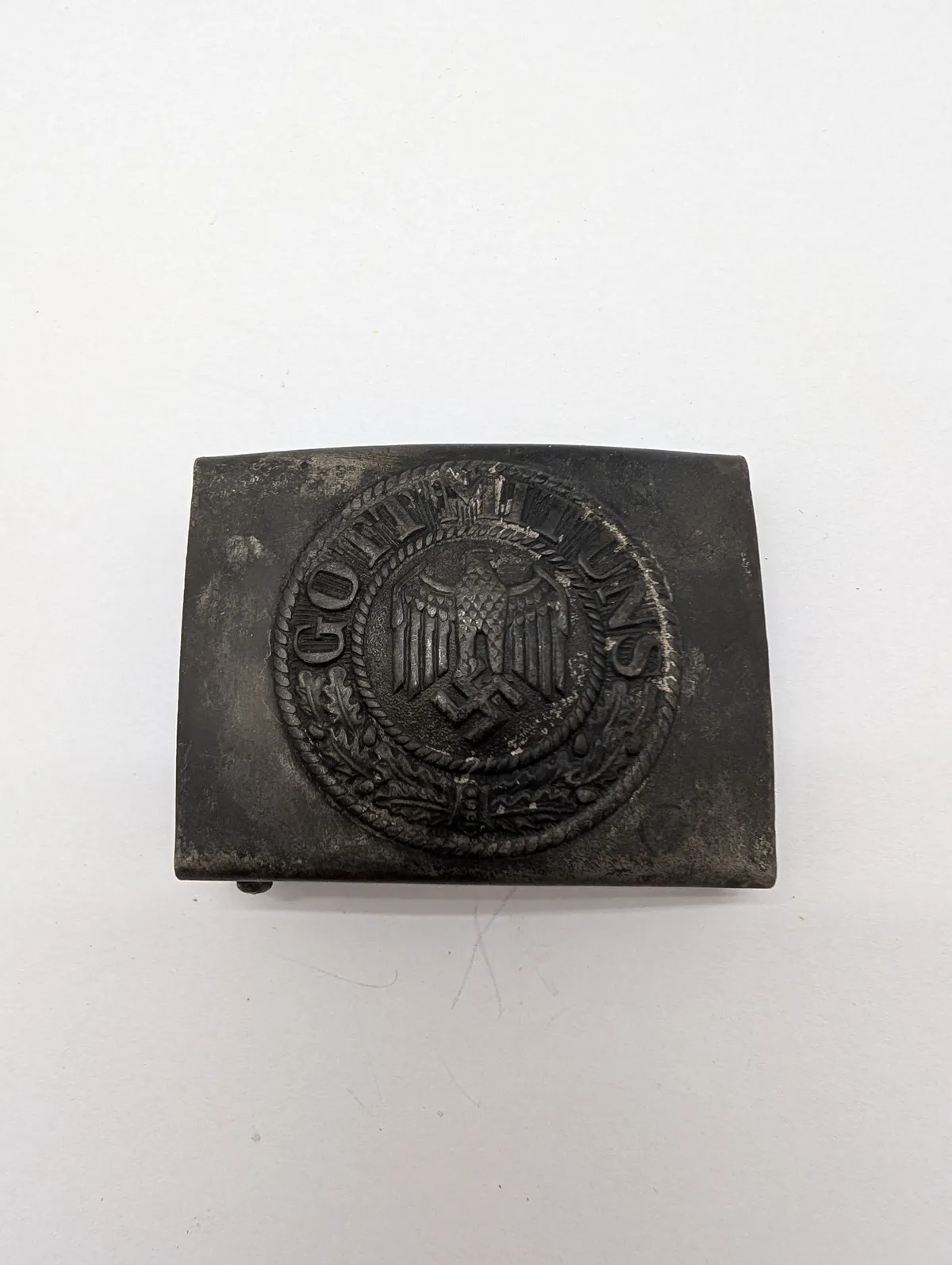 Tysk Wehrmacht Bæltespænde med 'Gott Mit Uns' Motto, originalt 