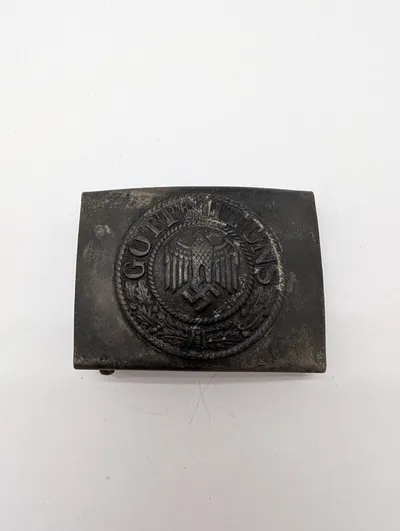Tysk Wehrmacht Bæltespænde med 'Gott Mit Uns' Motto, originalt 