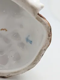 Meissen Porcelæn Ugle Olielampe med Glas Skorsten