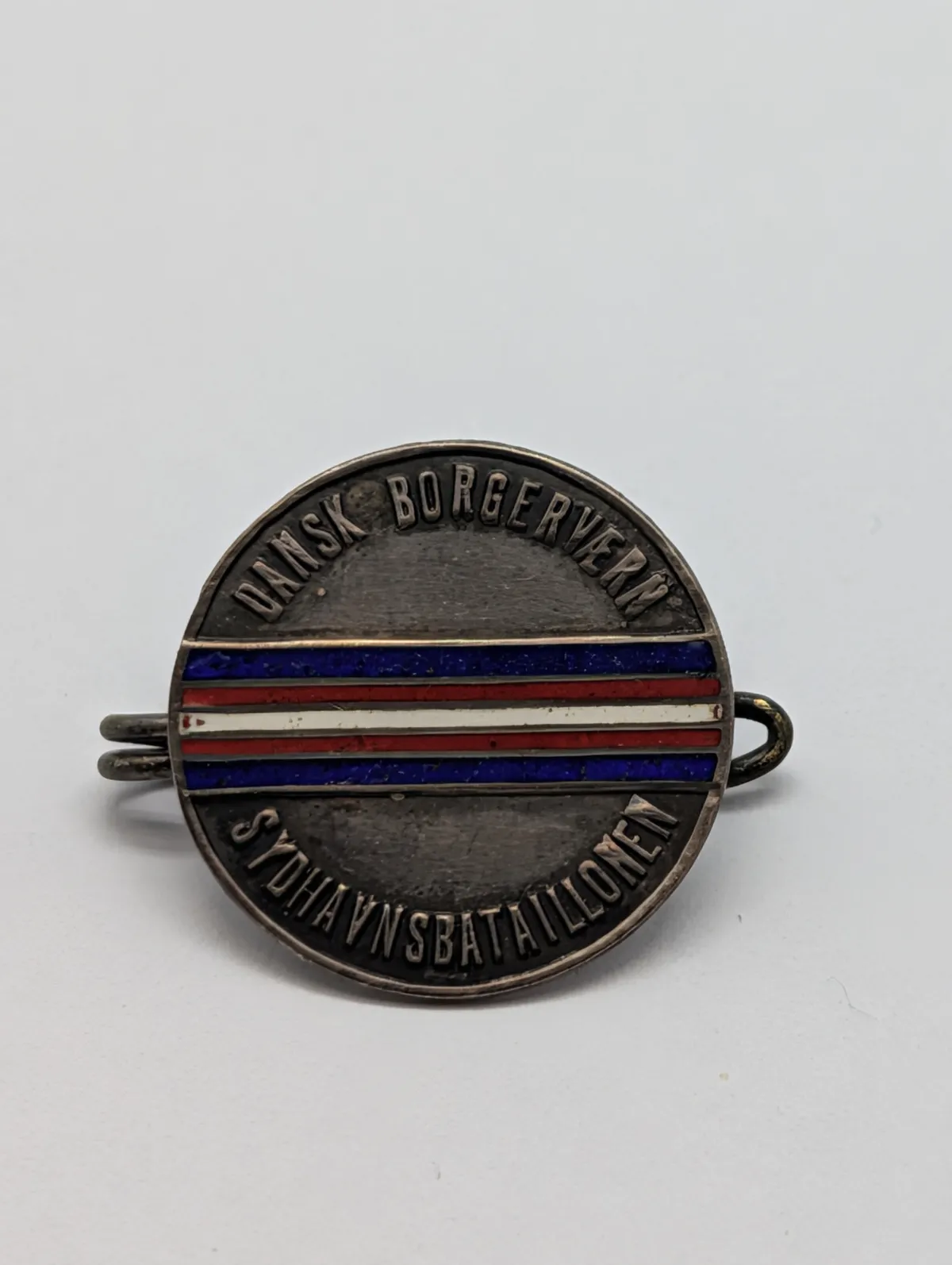 Dansk Borgervern Sydhavnsbataillonen Sterling Silver Enamel Pin
