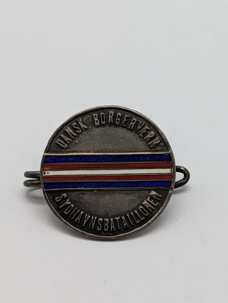 Dansk Borgervern Sydhavnsbataillonen Sterling Silver Enamel Pin