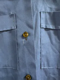 Vintage FDJ (Freie Deutsche Jugend) blå arbejdsjakke med broderet emblem Østtyskland DDR