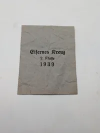 Tysk Eisernes Kreuz 2. Klasse 1939 medalje-konvolut
