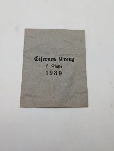 Tysk Eisernes Kreuz 2. Klasse 1939 medalje-konvolut
