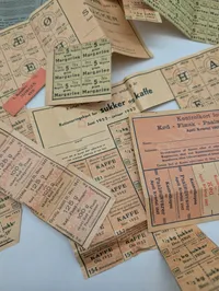 Samling af danske rationeringskort fra 1940'erne og 1950'erne