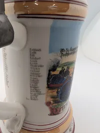 German Imperial Regimental Artillery Beer Stein with Cannon Finial