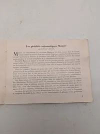 Mauser Pistolet Automatique Instruktionsmanual WW2