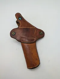 Vintage Brun Læderpistolhylster med Trykknapper