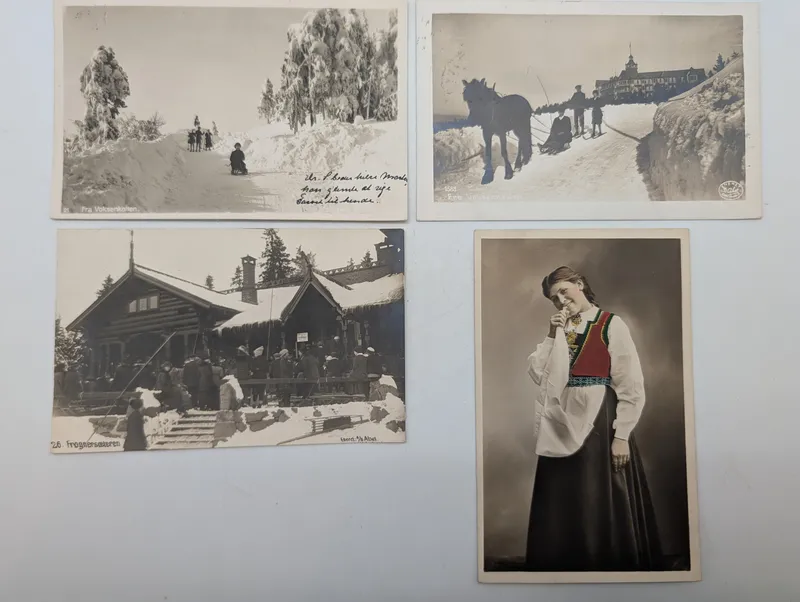 Set of Four Early 20th Century Norwegian Postcards by K. Abel
